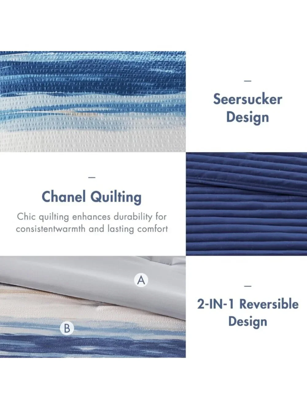 Modern Luxury Comforter Set - All Season Down Alternative, Matching Shams